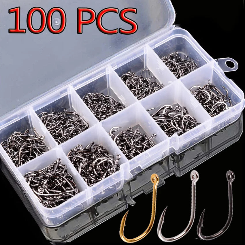 ALBACORE 100 Pcs Fishing Hooks