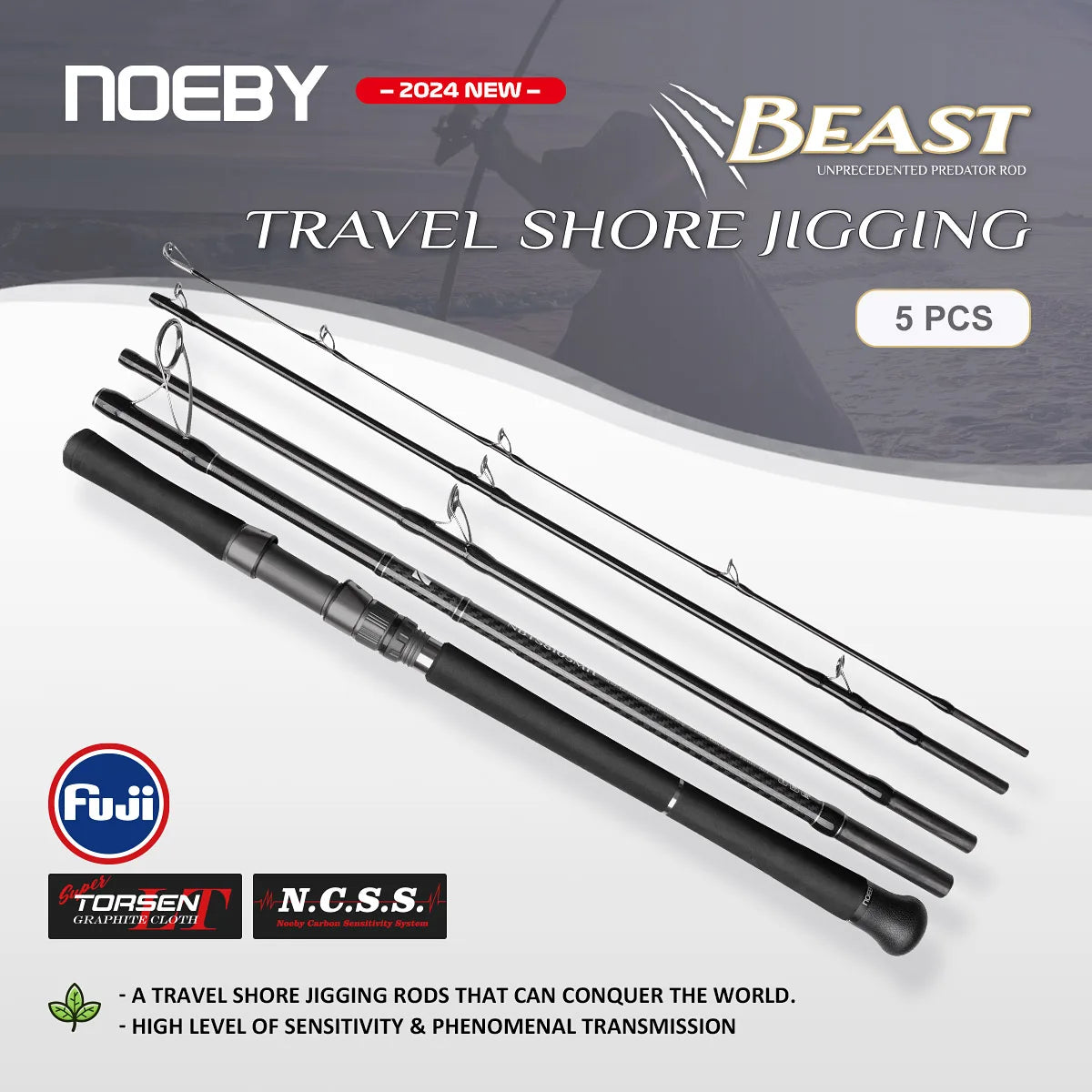 NOEBY Beast Travel Shore Fishing Rod